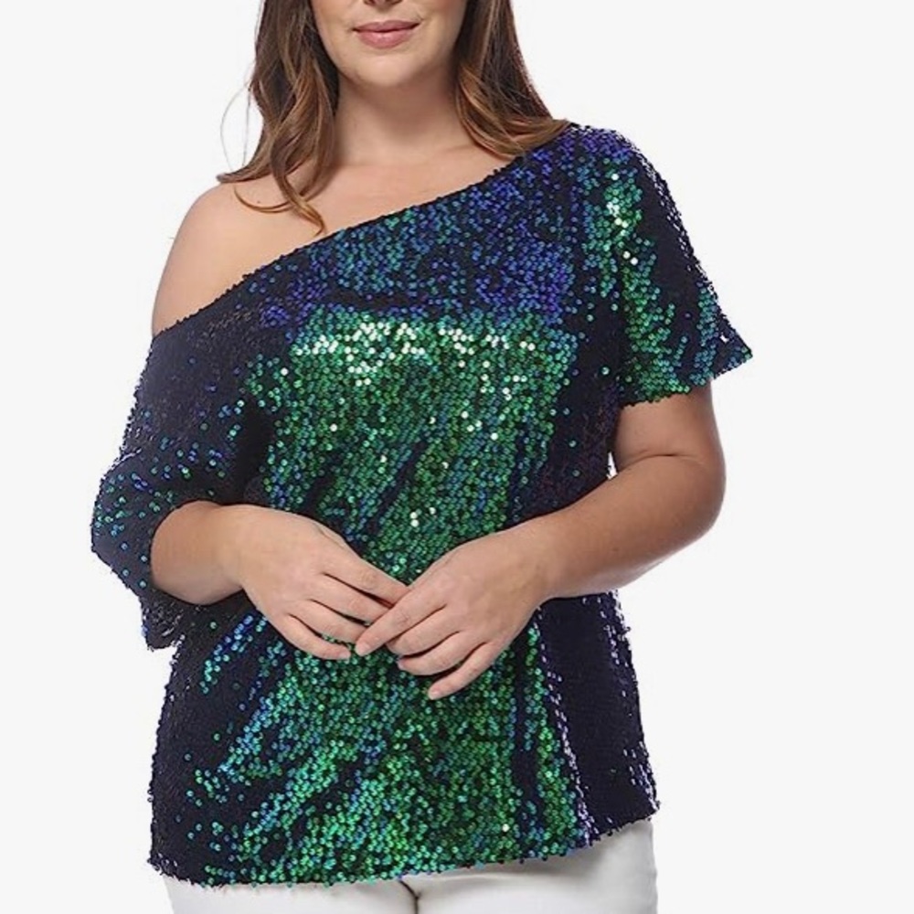 Mermaid Sequin Off Shoulder Top